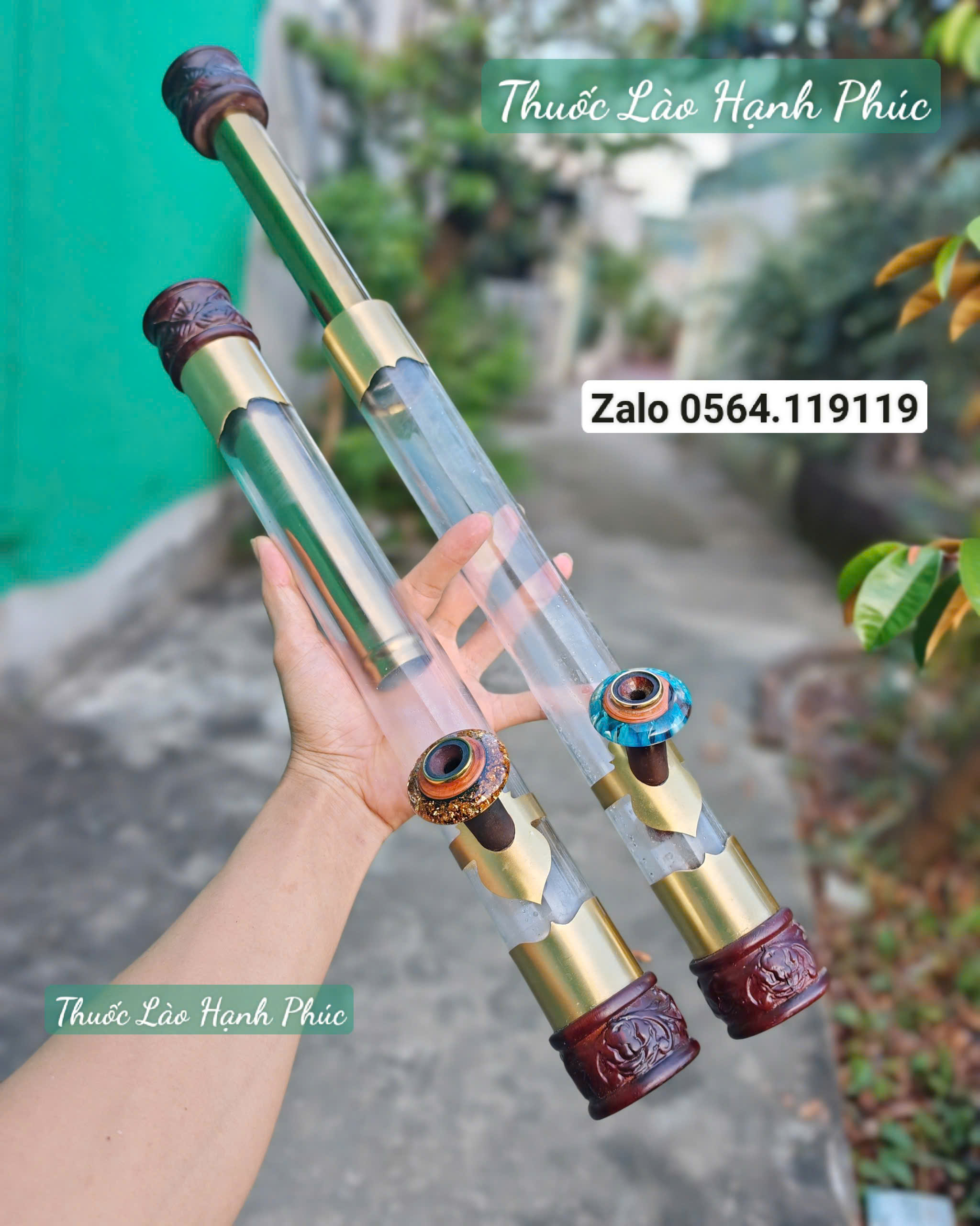 điếu cày rút trong suốt mini